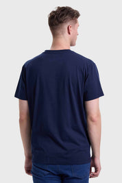 Polera Hombre Cuello V Básica Azul