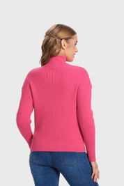Sweater Mujer Textura Fucsia
