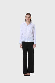 Blusa Mujer Abotonada Con Bolsillo Blanco