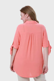 Blusa Mujer Aplicación Amarra Damasco