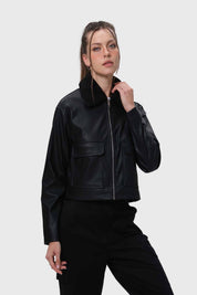 Chaqueta Mujer Con Bolsillo Negro
