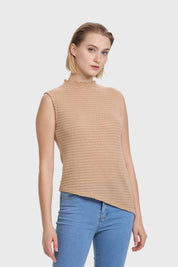 Polera Mujer C/Basta En Punta Beige