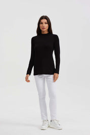 Polera Mujer Manga Larga Negro