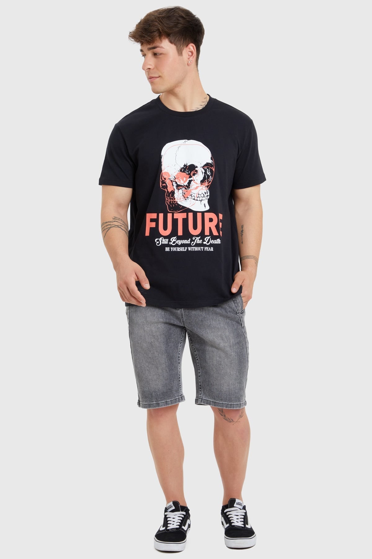 Polera Hombre Calavera Negro
