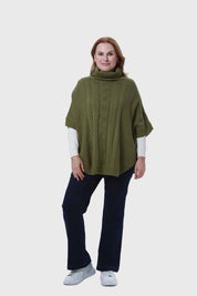 Sweater Mujer Poncho Verde