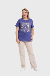Polera Mujer Con Azul