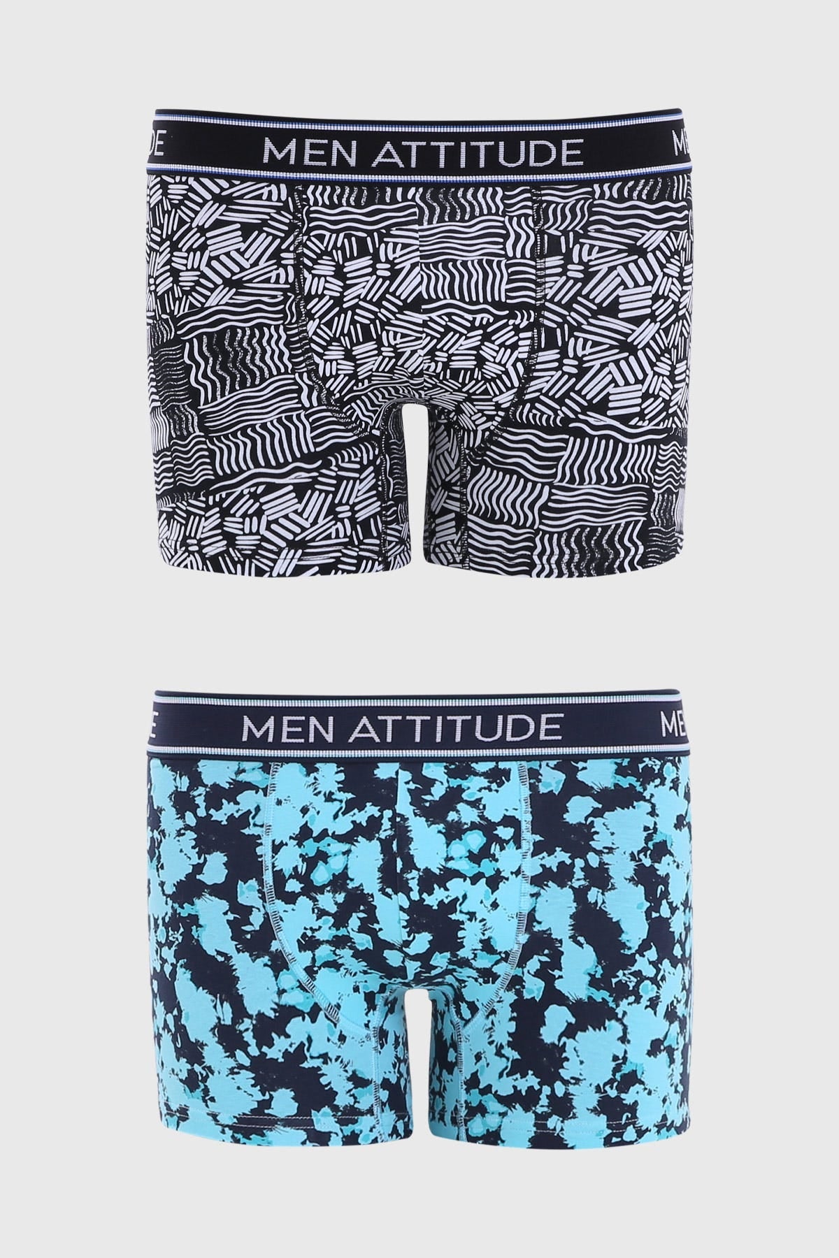 Boxer Hombre Bipack Estampado Celeste