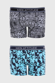 Boxer Hombre Bipack Estampado Celeste