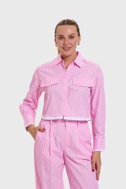 Blusa Mujer Rayas Rosado