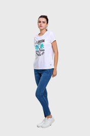 Polera Mujer Básica Print Blanco