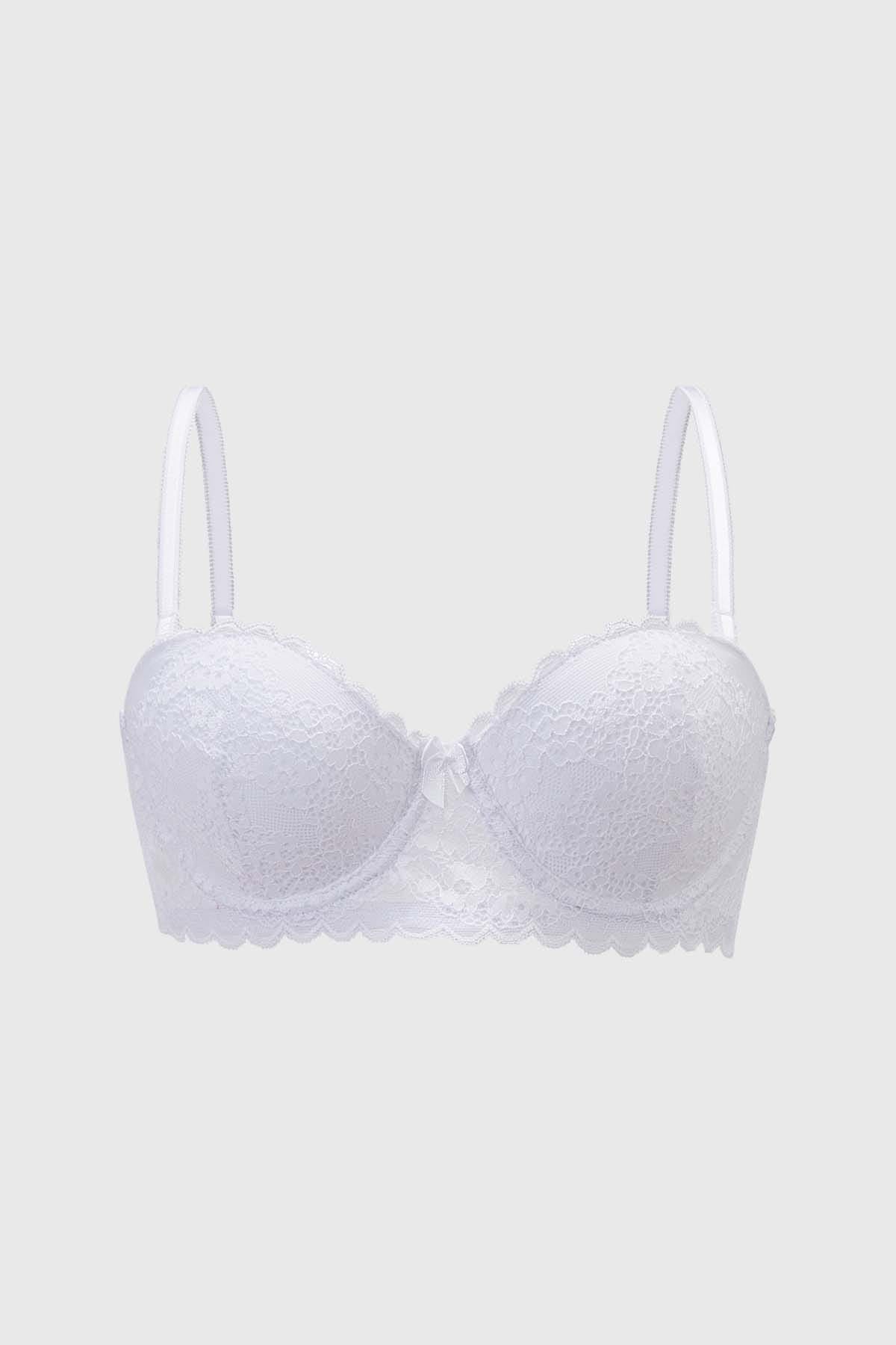 Sostén Mujer Strapless Encaje Blanco