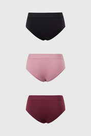 Calzón Mujer Tripack Bikini Algodón Negro