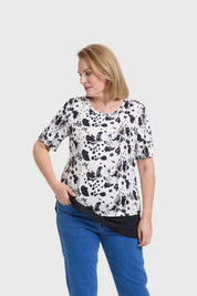 Polera Mujer Con Faldón Negro