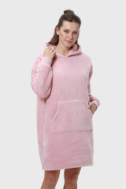 Bata Mujer Bolsillo Canguro Palo Rosa