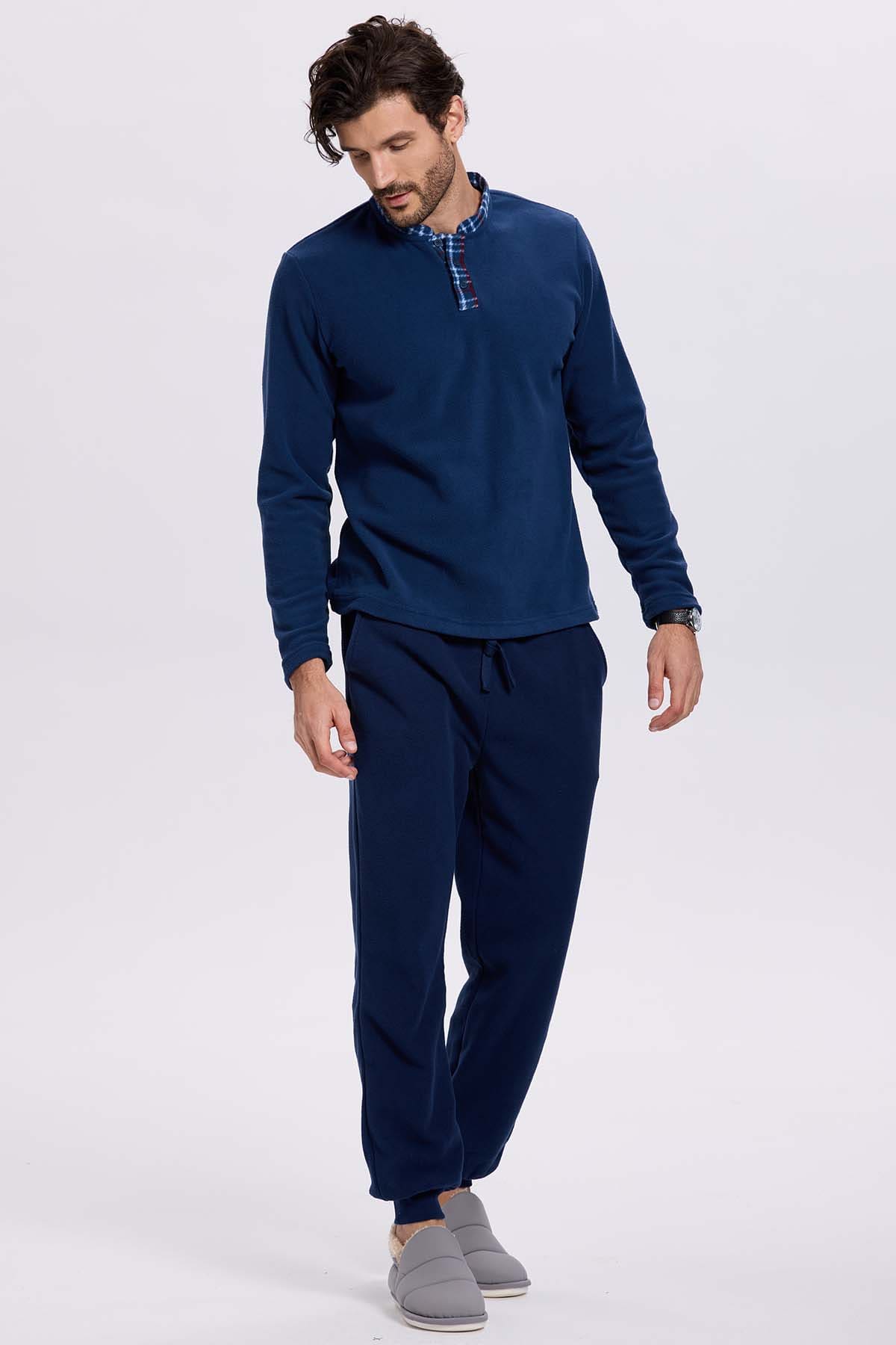 Pijama Hombre Polar Escoces Azul