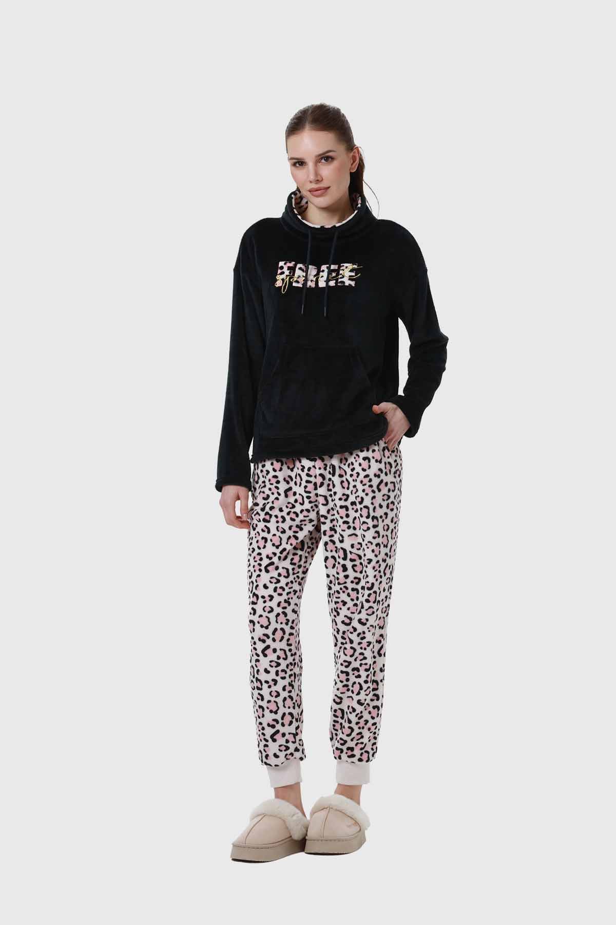 Pijama Mujer Polar Negro