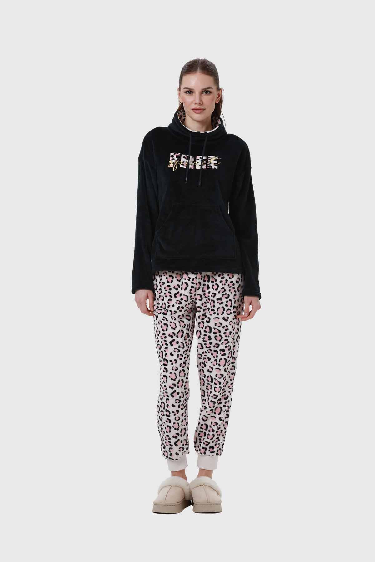 Pijama Mujer Polar Negro