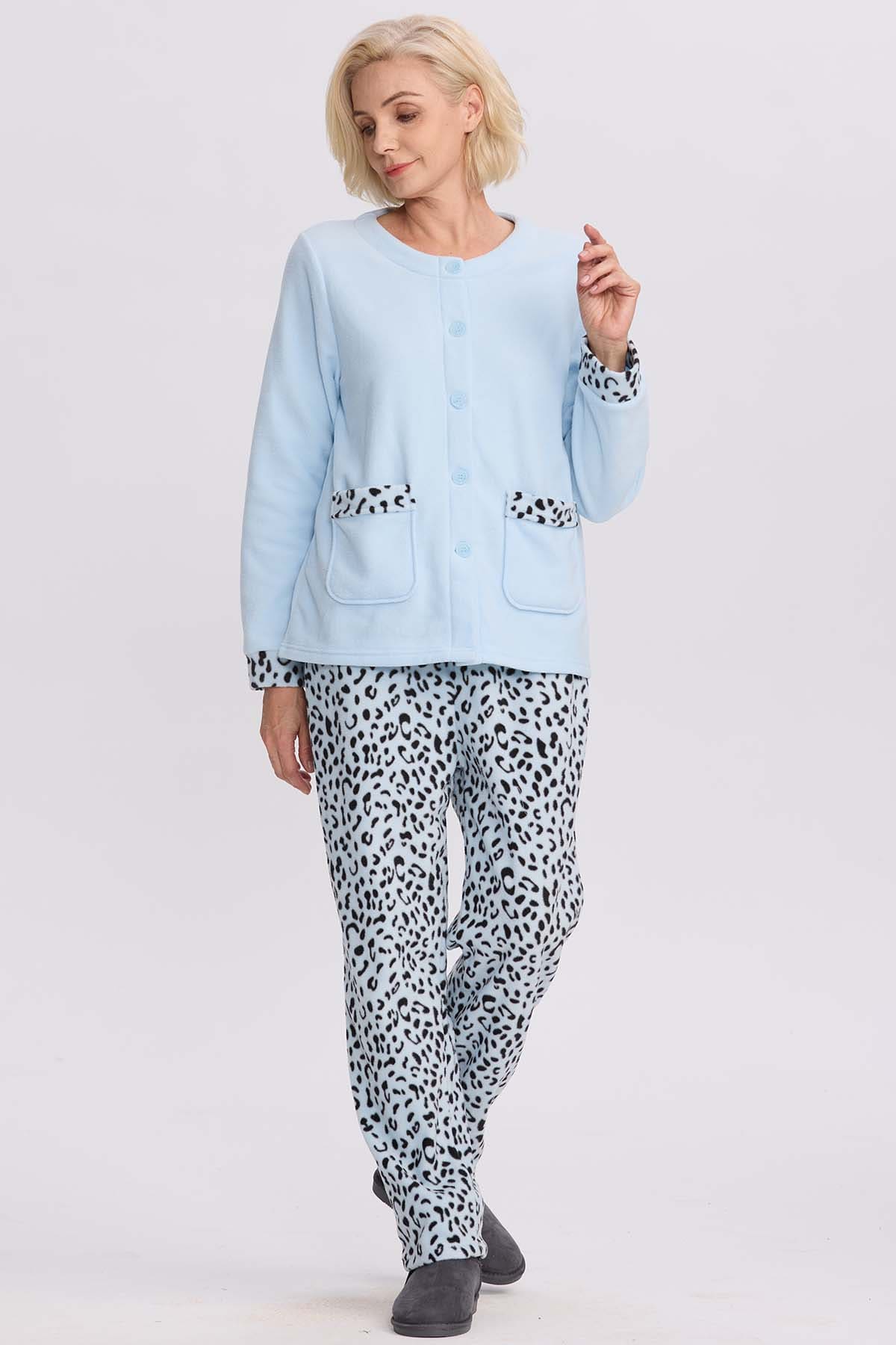 Pijama Mujer Polar Celeste