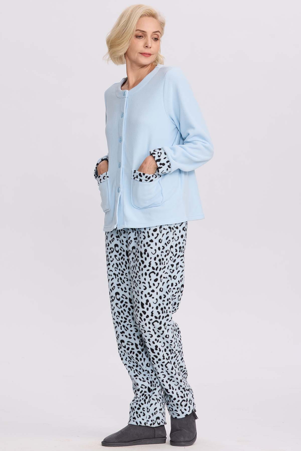 Pijama Mujer Polar Celeste