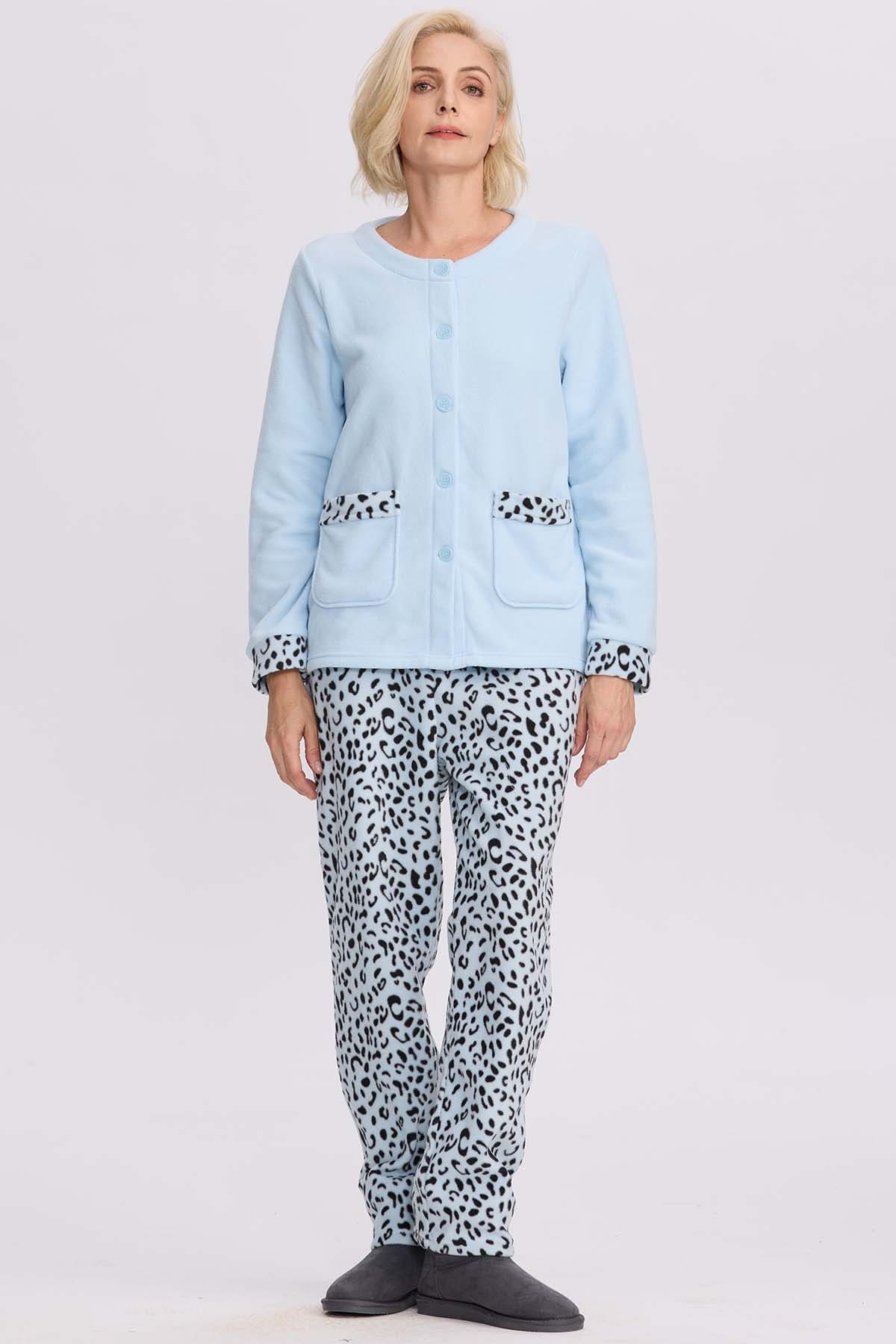 Pijama Mujer Polar Celeste