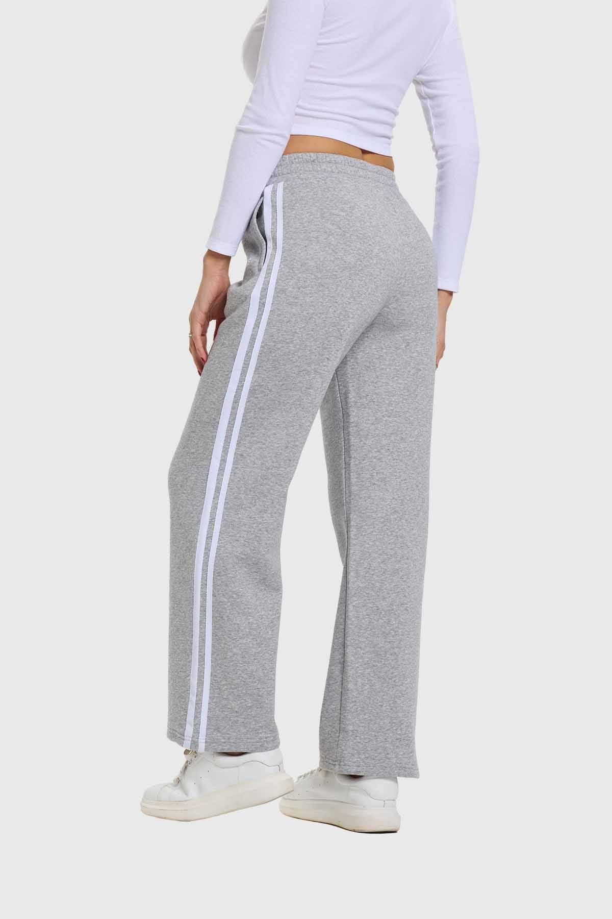 Pantalón Mujer Rayas Gris