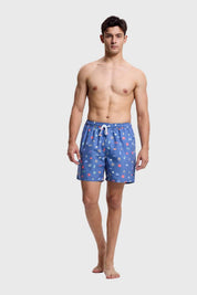 Short De Baño Hombre Print Azul