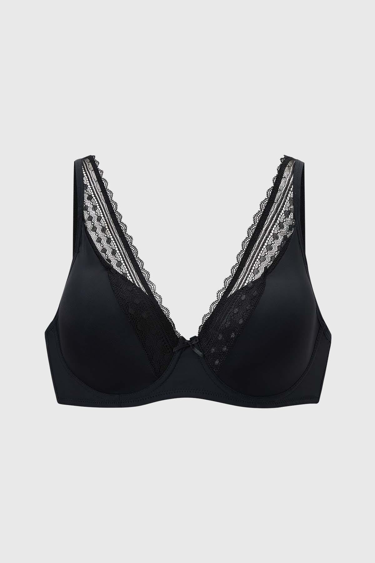 Sostén Mujer Con Detalle Encaje Negro