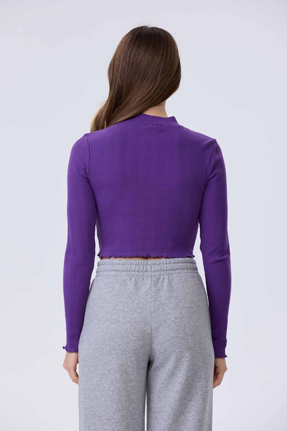 Polera Mujer Rib Morado