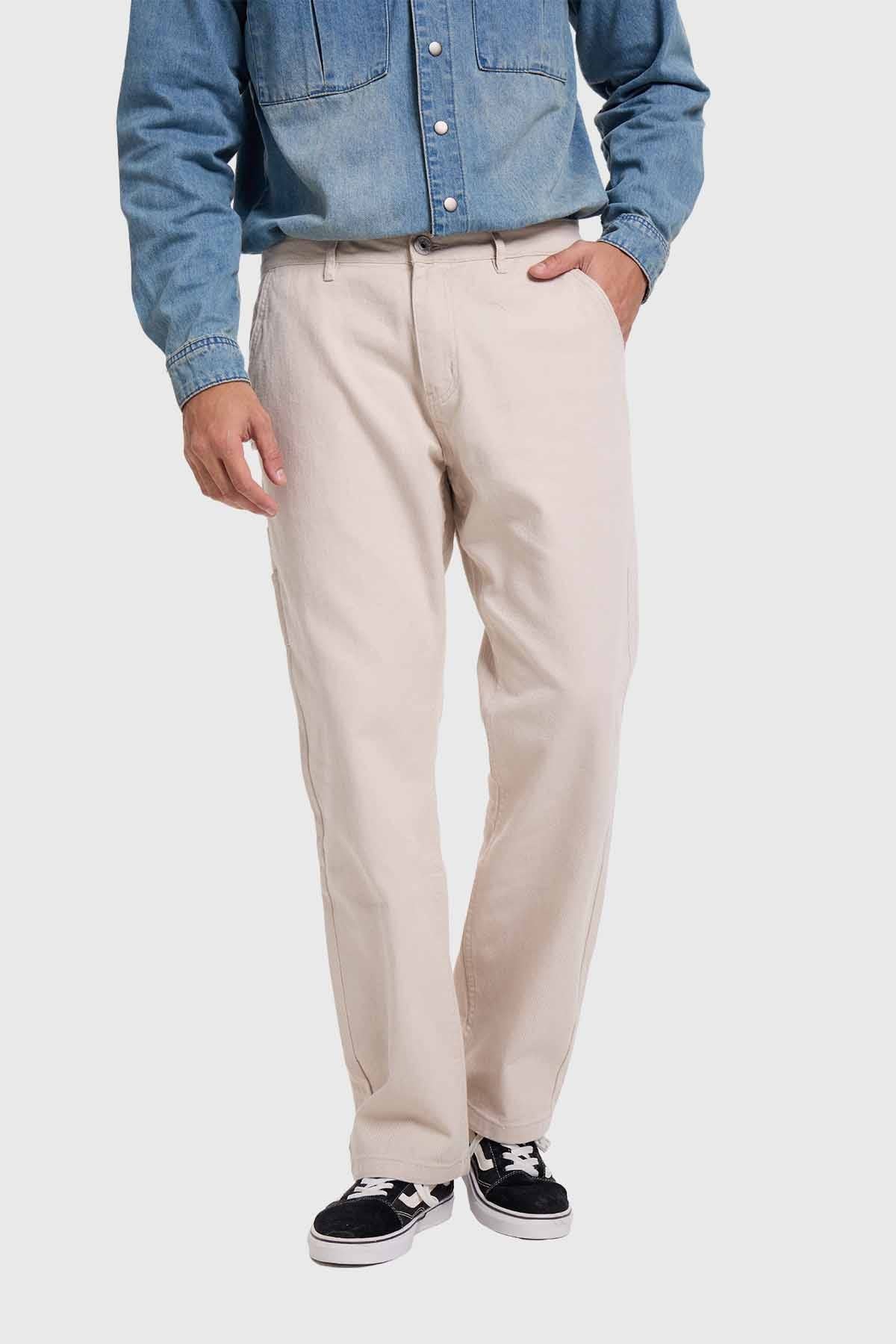 Jeans Hombre Recto Carpintero Beige