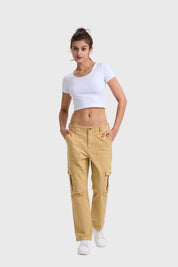 Pantalón Mujer Semi Recto Gabardina Caqui