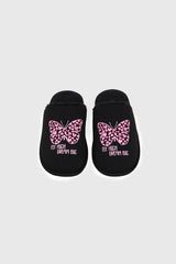 Pantufla Mujer Peludo Print Negro