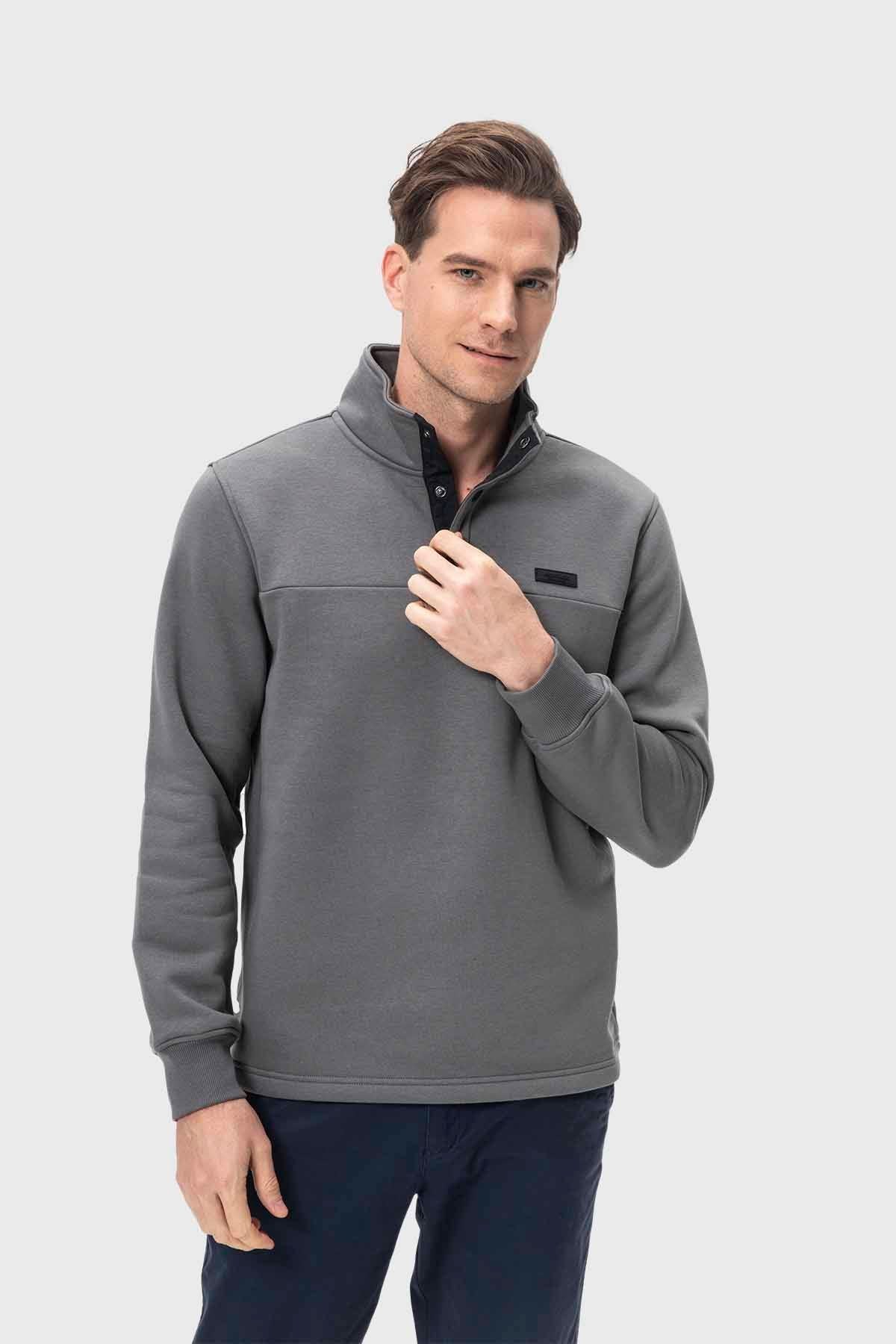 Polerón Hombre Half Gris