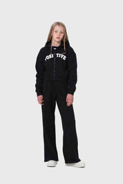 Pantalón Buzo Niña Pierna Ancha Negro