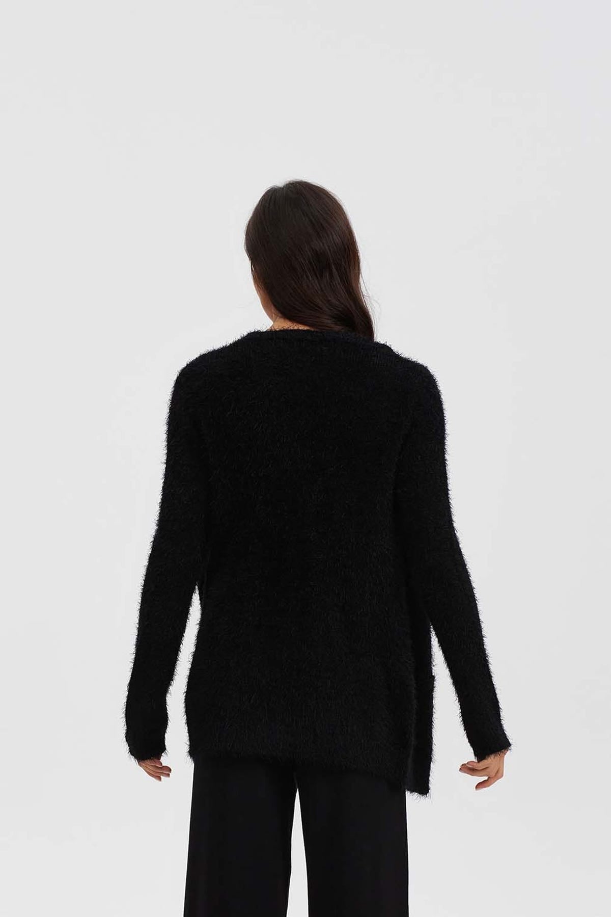 Chaleco Mujer Peludo Negro