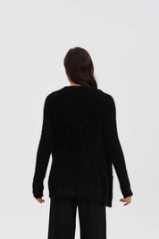 Chaleco Mujer Peludo Negro