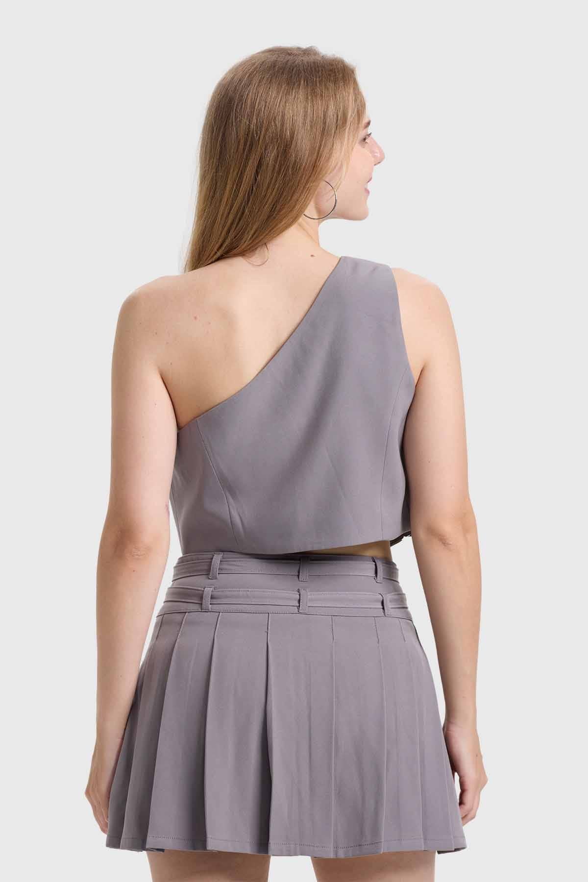 Blusa Mujer Gillette Asimétrico Gris