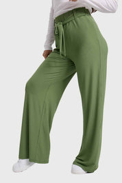 Pantalón Mujer Palazzo Pretina Elasticada Verde