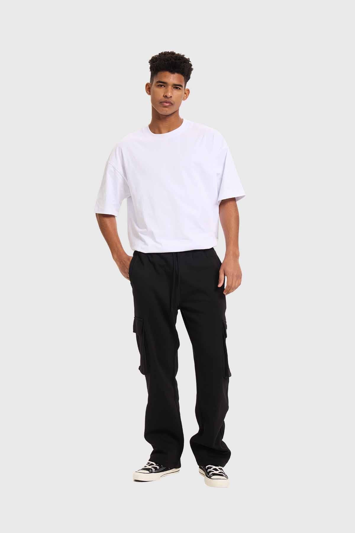 Pantalón Buzo Hombre Cargo Negro