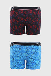 Boxer Hombre Bipack Estampado Burdeo