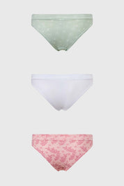 Calzón Mujer Tripack Bikini Estampado Palo Rosa