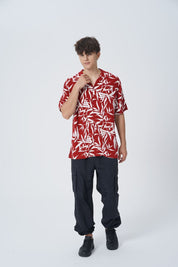 Camisa Oversize Hombre Rojo