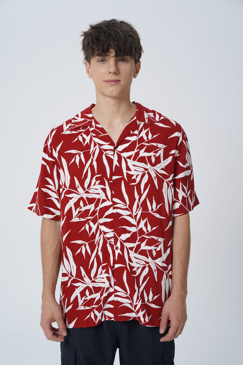 Camisa Oversize Hombre Rojo