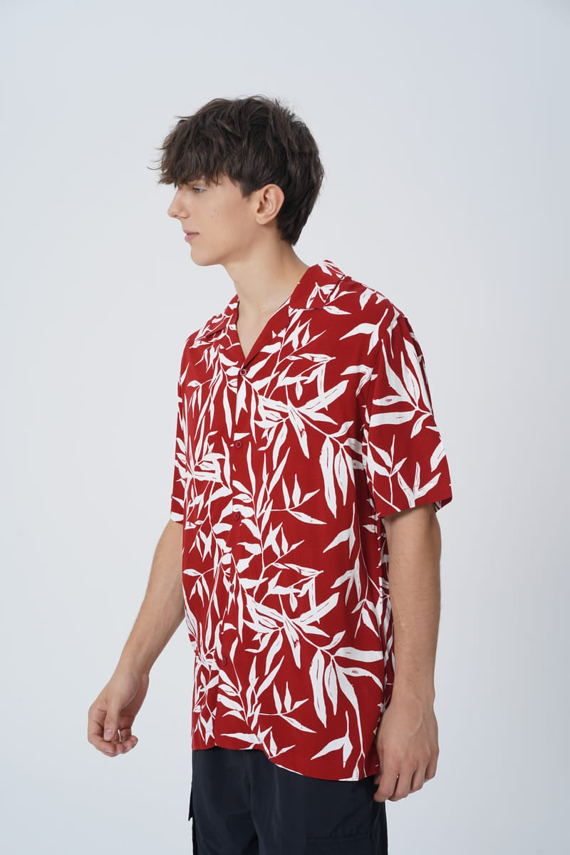 Camisa Oversize Hombre Rojo