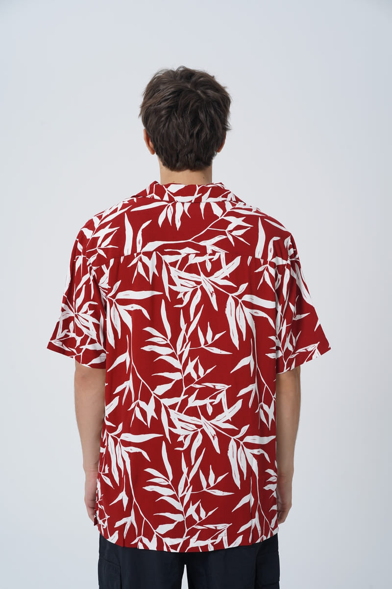 Camisa Oversize Hombre Rojo