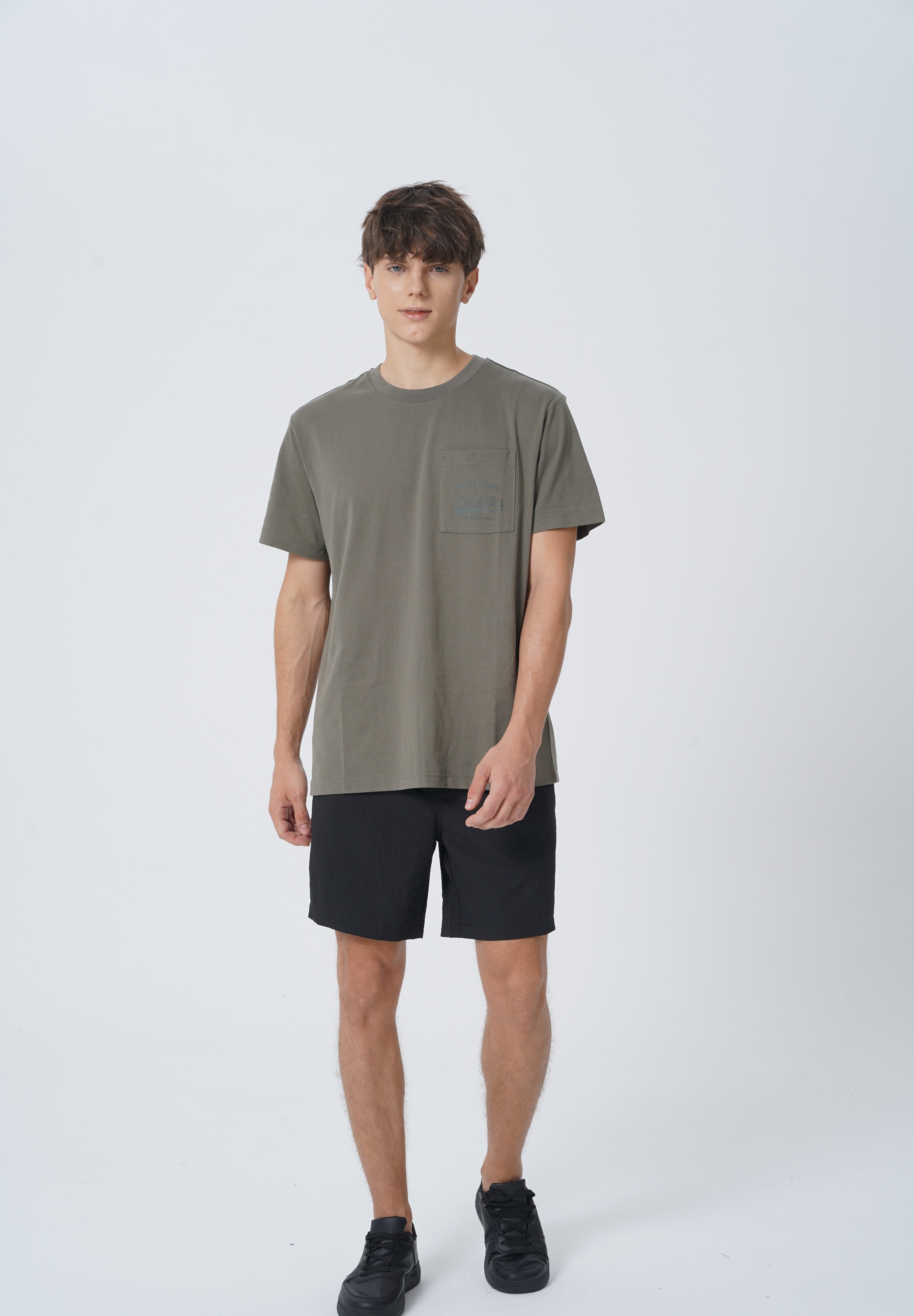 Polera Regular Hombre Verde Militar