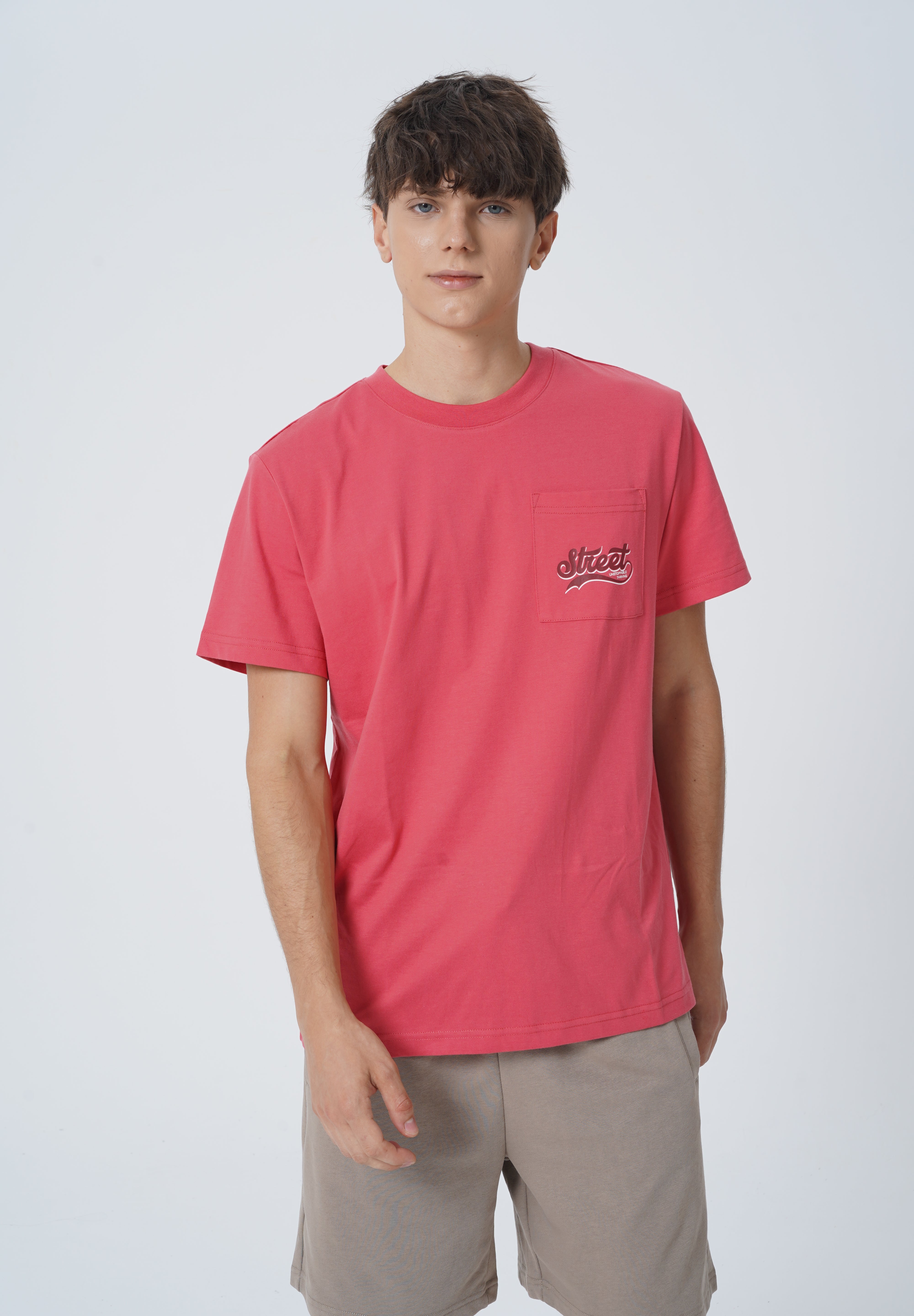 Polera Regular Hombre Rosado