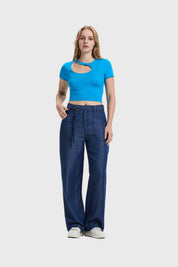 Polera Mujer Argolla Azul
