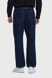 Jeans Hombre Wide Leg Costura Azul