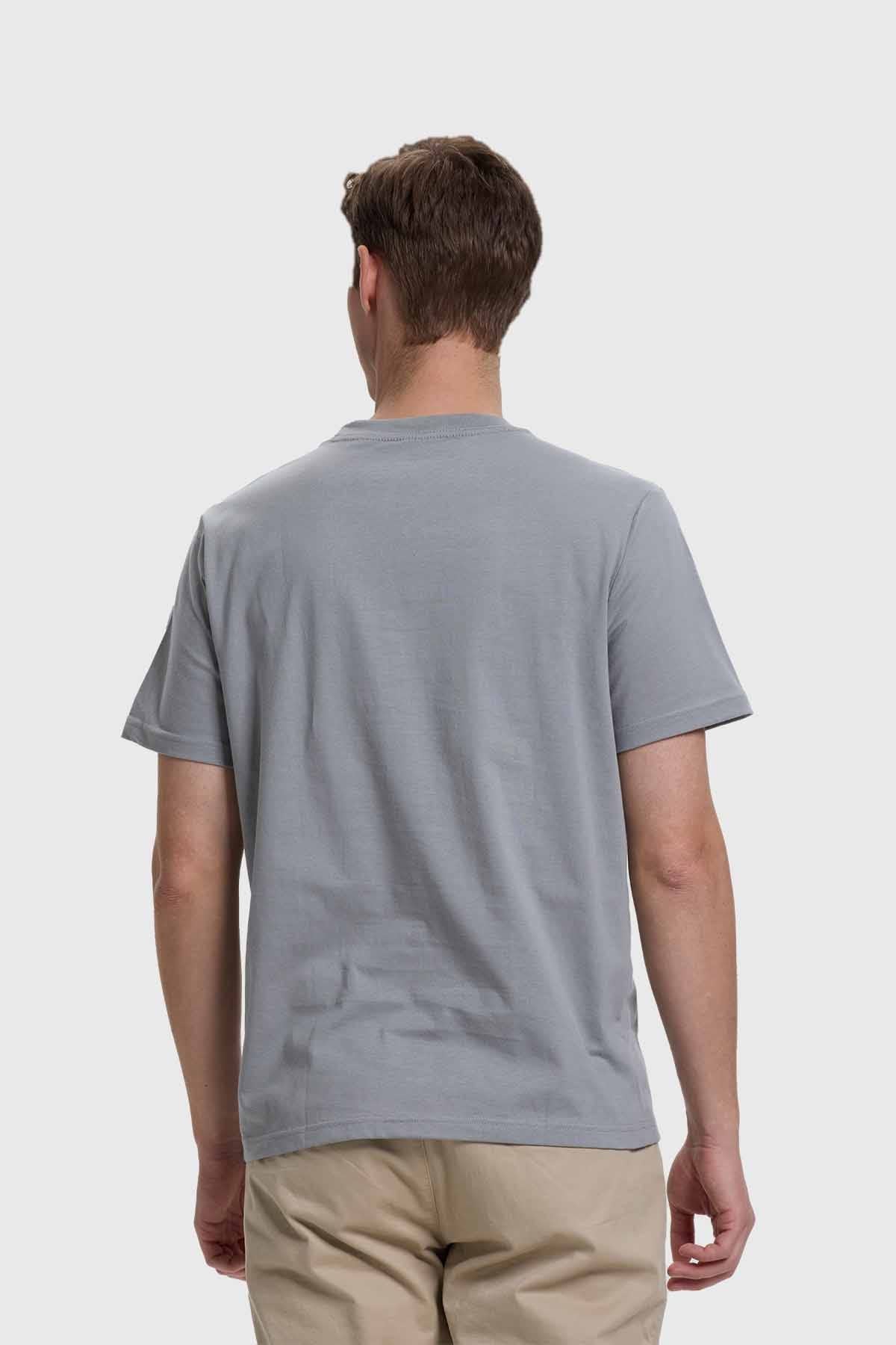 Polera Hombre Básica Con Bolsillo Gris