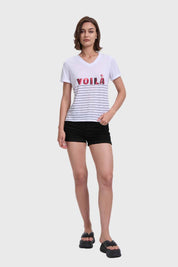 Polera Mujer Print Negro